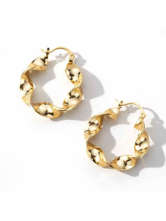 Jewelry - New! Gold Hoop Ruffle Earrings (2014) NWOT